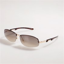 Sunsentials Mens Laminated Metal Wrap Sunglasses Gold/Tort