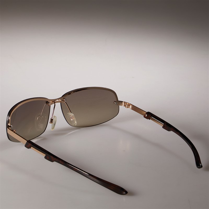 Sunsentials Mens Laminated Metal Wrap Sunglasses Gold/Tort