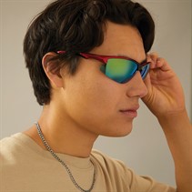 Sunsentials Mens Sports Wrap Sunglasses Matt Black/Red