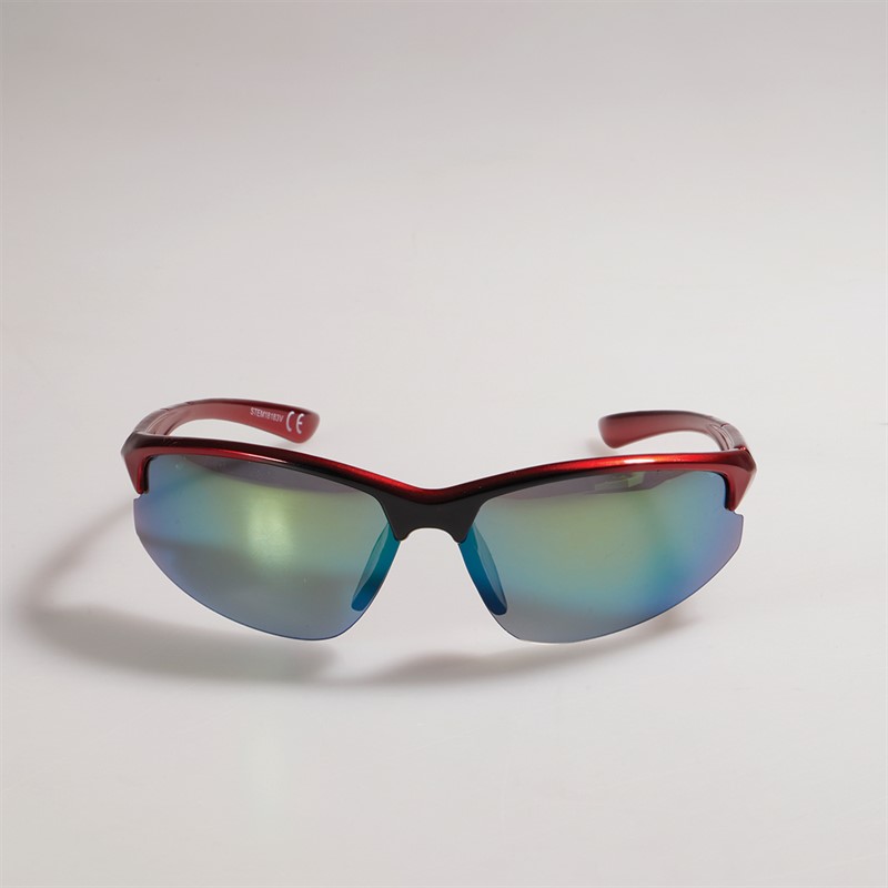 Sunsentials Mens Sports Wrap Sunglasses Matt Black/Red