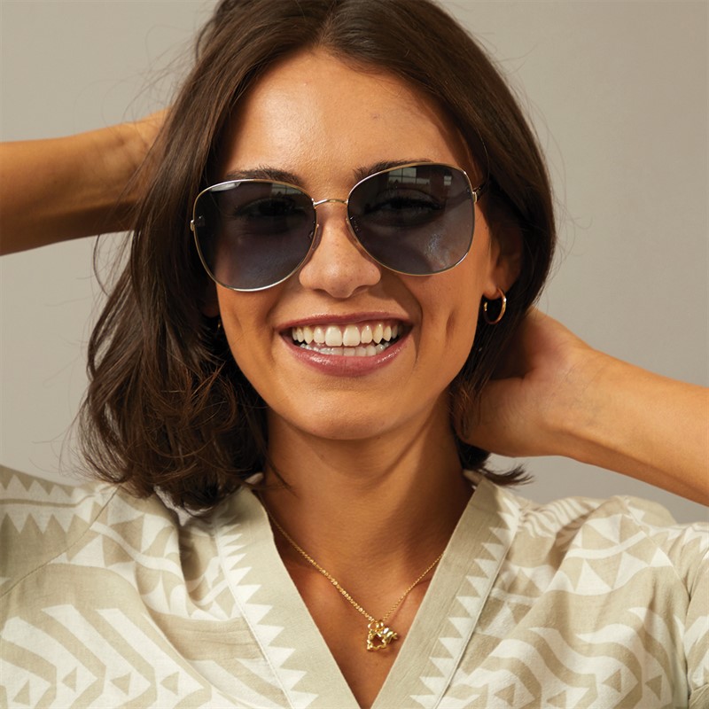 Sunsentials Womens Elegant Square Sunglasses Gold