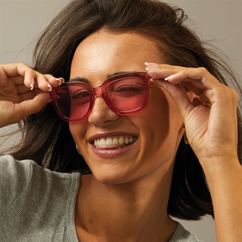 Sunsentials Womens Square Sunglasses Xtal Pink