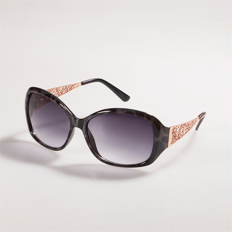 Sunsentials Womens Wrap Sunglasses Grey/Brown Tort