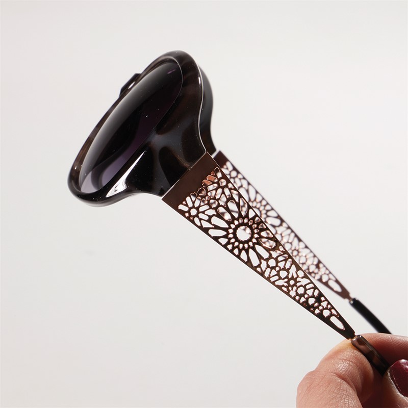 Sunsentials Womens Wrap Sunglasses Grey/Brown Tort