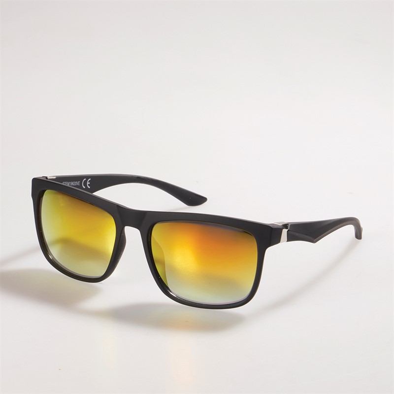 Men's Classic Square Mirror Sunglasses – Matte Black Frame With UV400 Polarized Lenses