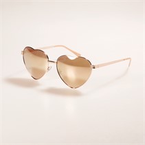 Sunsentials Womens Heart Shape Sunglasses Shiny Rose Gold