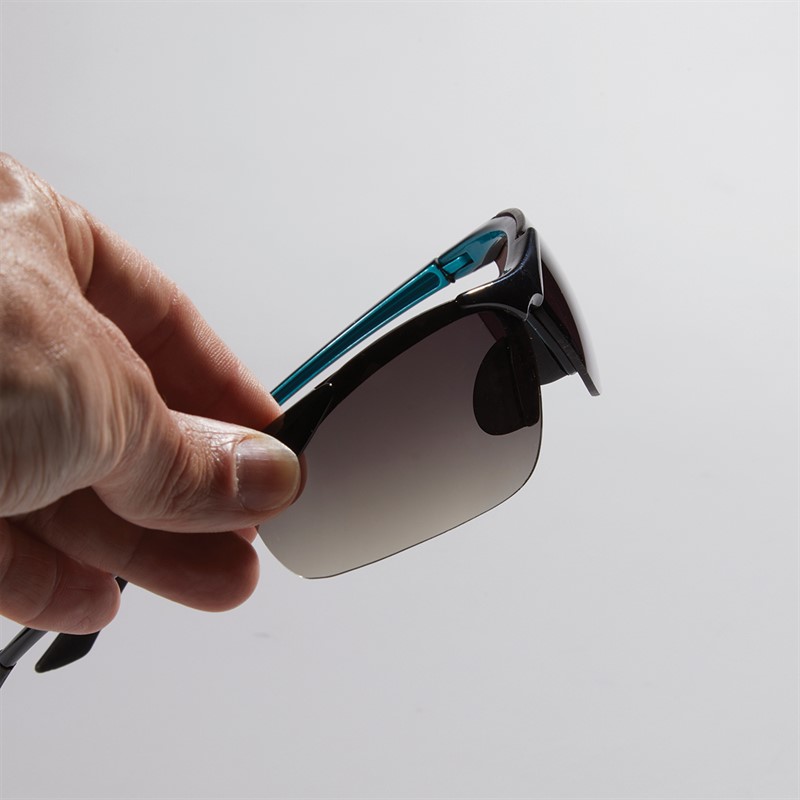 Sunsentials Semi Rim Wrap Sunglasses Black And Xtal Blue