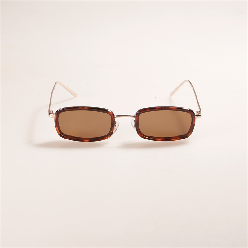 Sunsentials Womens Realm Rectangle Sunglasses Tortoise Shell With Shiny Gold Arms