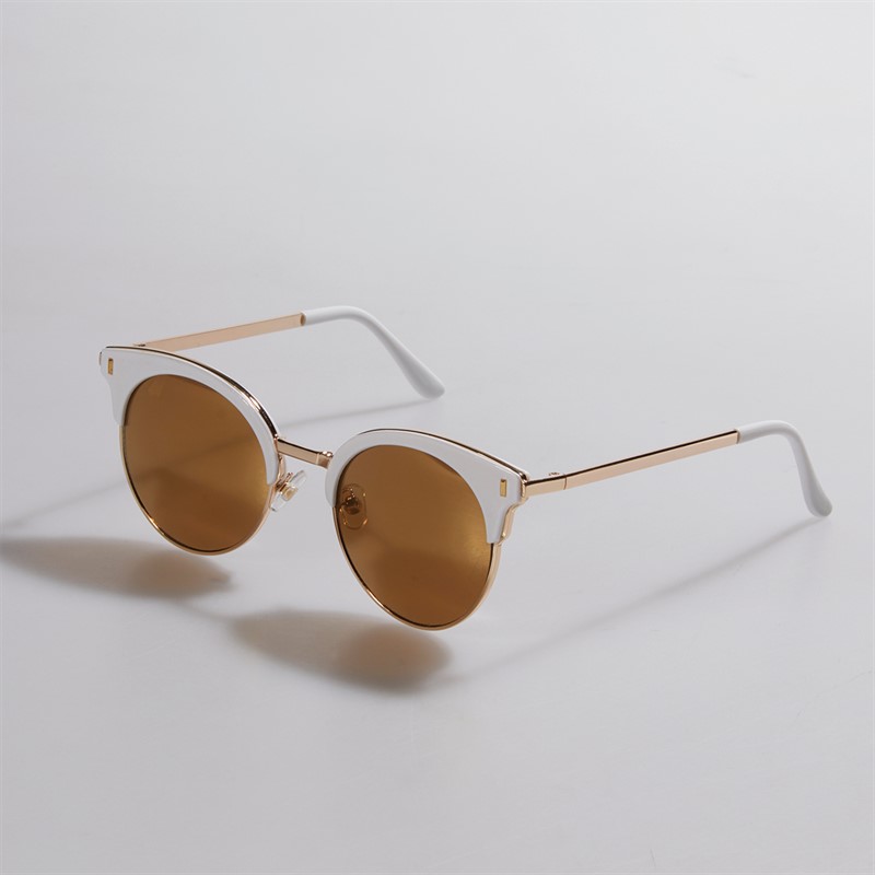 Sunsentials Womens Metal Round Sunglasses Cream