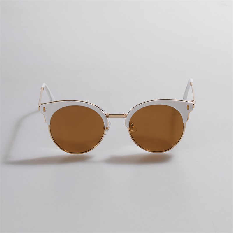 Sunsentials Womens Metal Round Sunglasses Cream