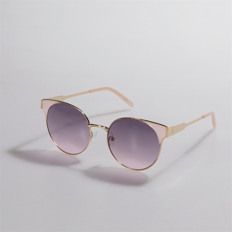 Sunsentials Womens Round Cat Sunglasses Leopard/Gold - Size OS