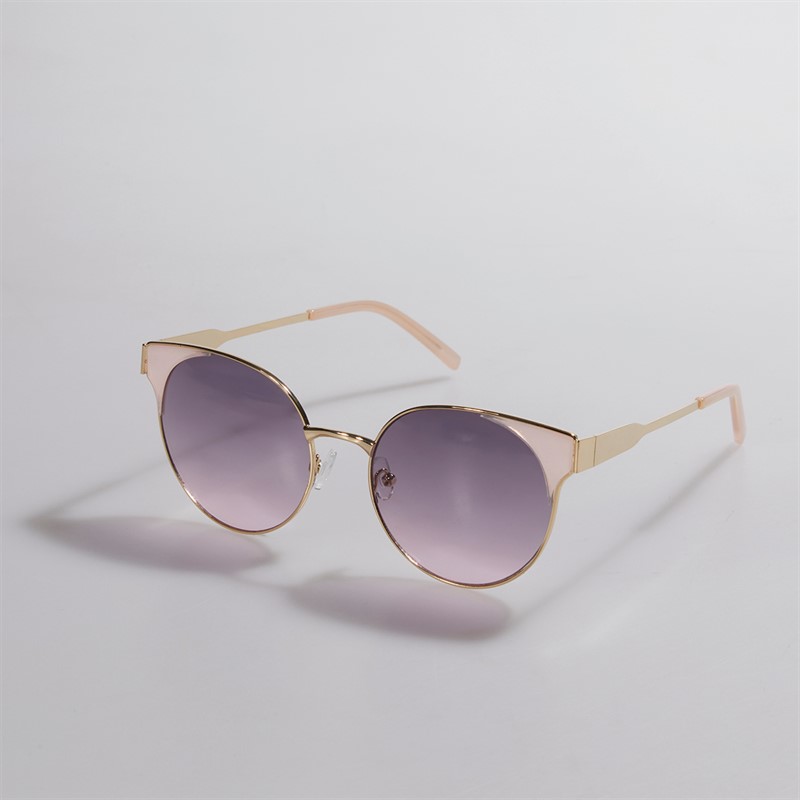 Sunsentials Womens Round Cat Sunglasses Leopard/Gold