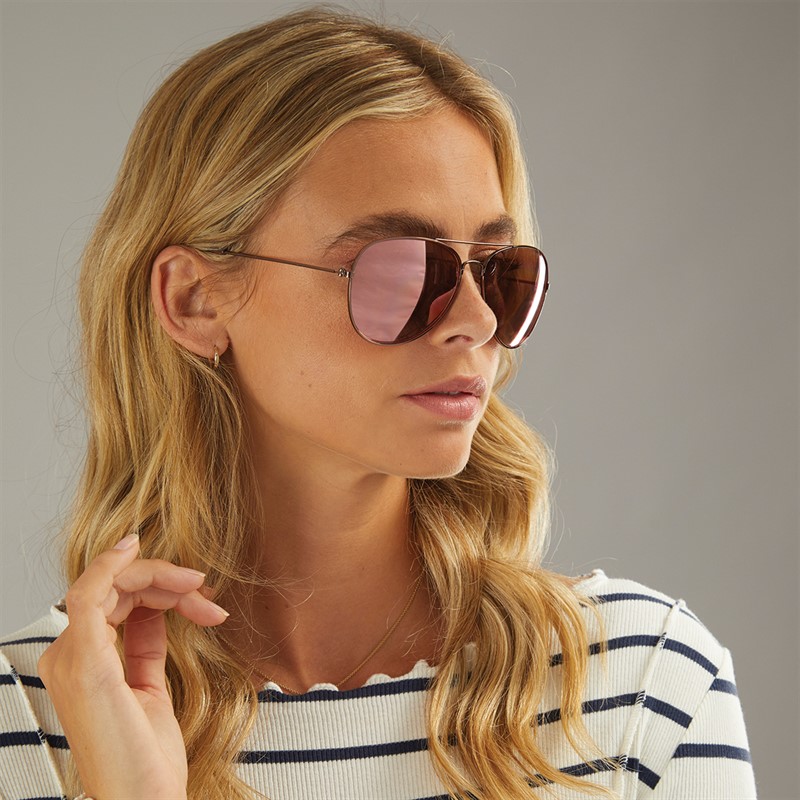 Sunsentials Womens Aviator Sunglasses Rose Gold