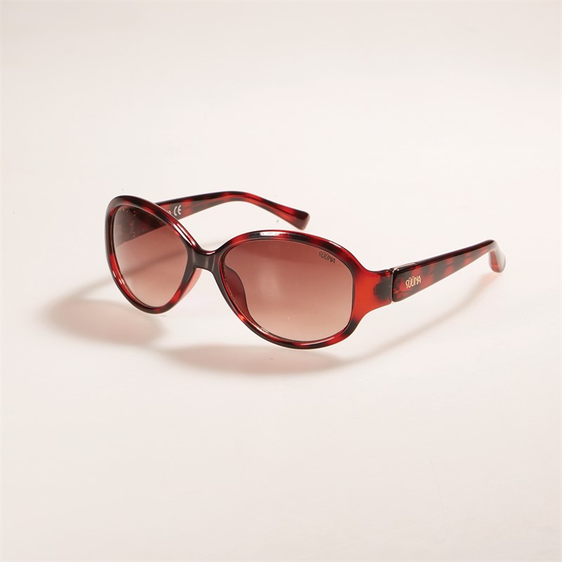 Suuna Womens Oval Plastic Sunglasses Dark Tort