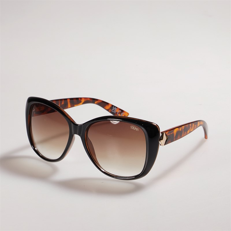 Suuna Womens Glam Cat Eye Sunglasses Black