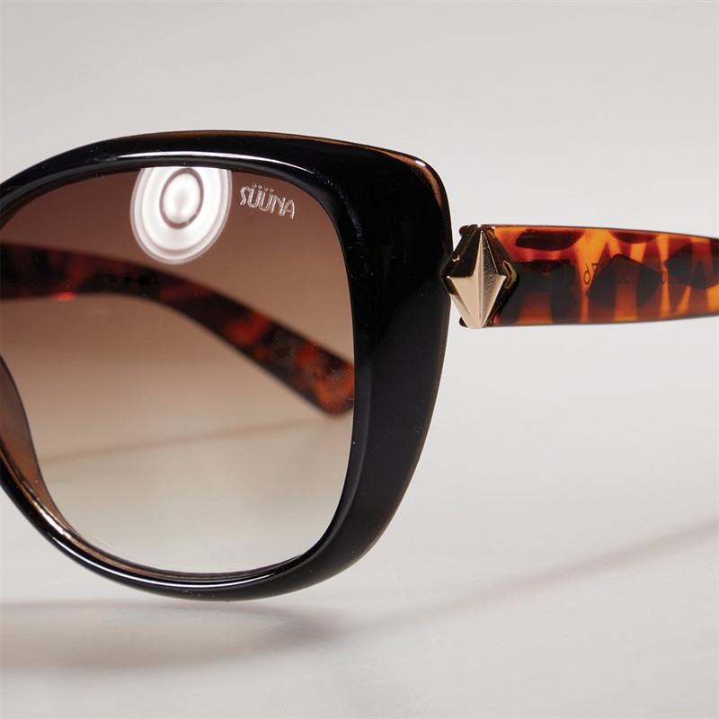 Suuna Womens Glam Cat Eye Sunglasses Black