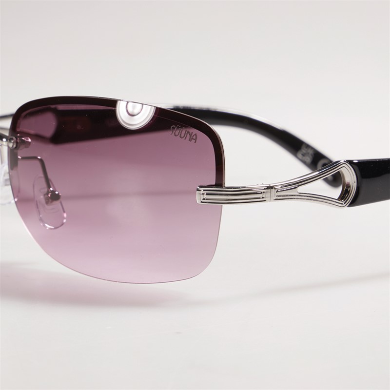 Suuna Womens Metal Rimless Sunglasses Rimless With Black Arms