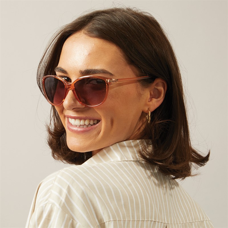 Suuna Womens Soft Cat Eye Sunglasses Xtal Peach Pink