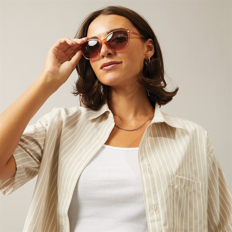 Suuna Womens Soft Cat Eye Sunglasses Xtal Peach Pink