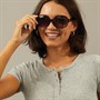 Suuna Womens Wrap Sunglasses Black With Brown Inner