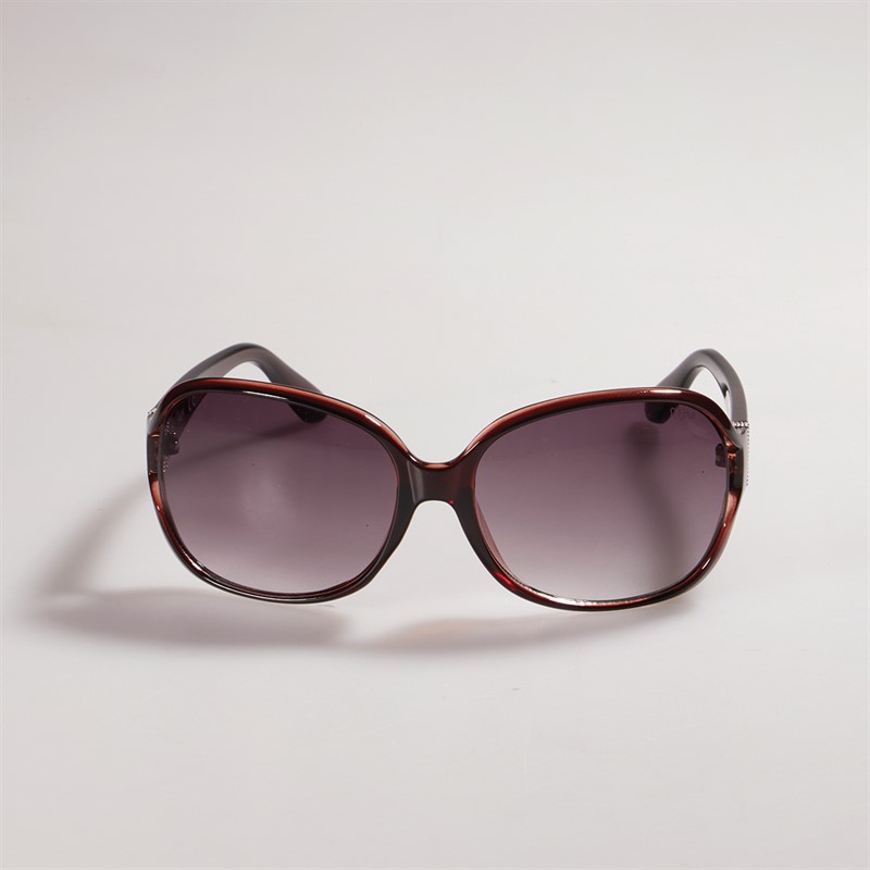 Suuna Womens Wrap Sunglasses Black With Brown Inner