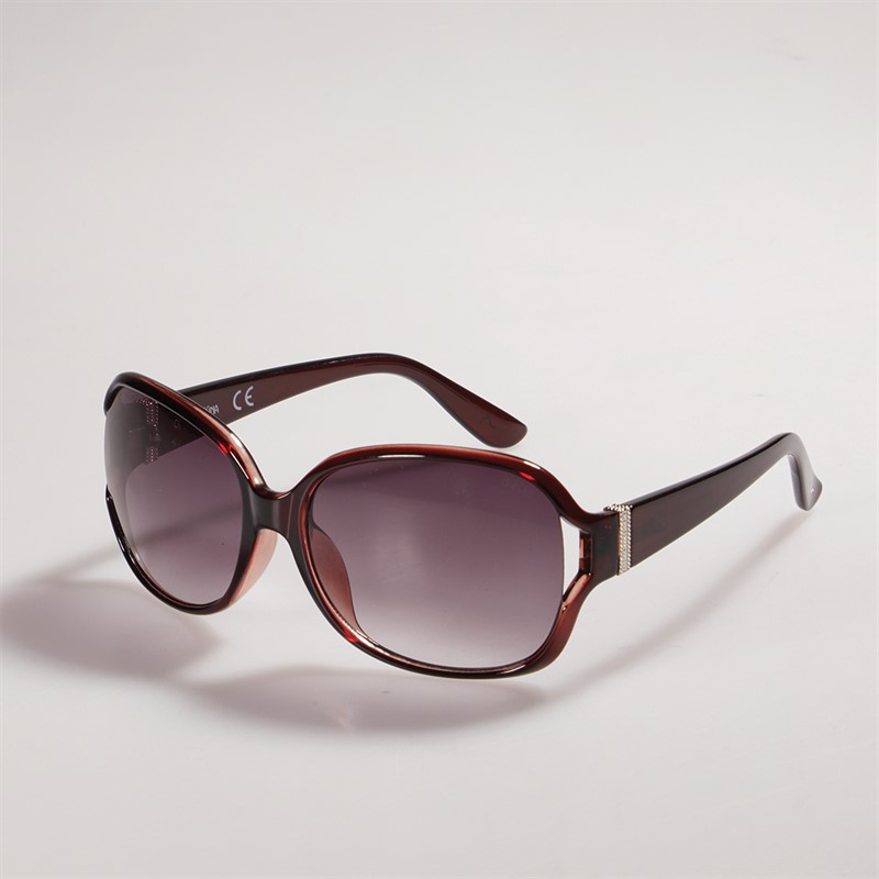 Suuna Womens Wrap Sunglasses Black With Brown Inner