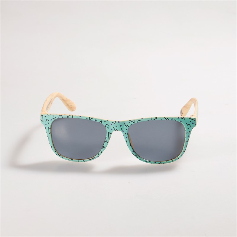 Monkey Monkey Kids D-Frame Sunglasses Mint Printed With Wood Effect