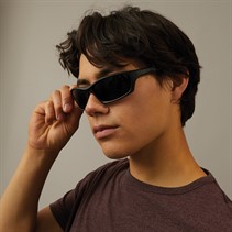 Freedom Mens Classic Sport Sunglasses Shiny Black Spray On Metallic Re/Black Rubber
