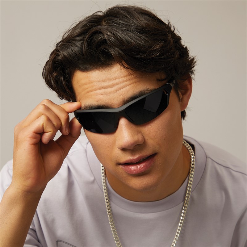 Freedom Mens Foldable Sports Wrap Sunglasses Black