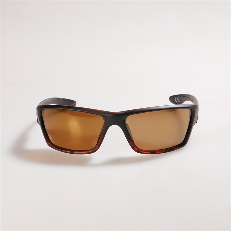 Freedom Mens Rectangular Sport Sunglasses Black To Tort