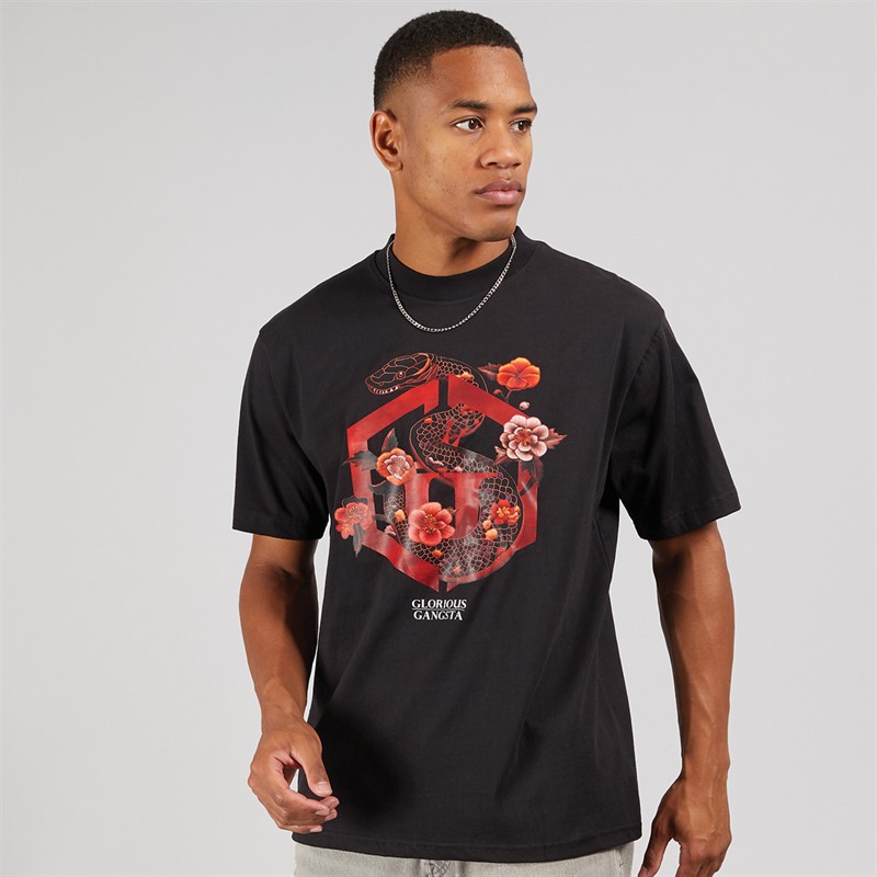 Glorious Gangsta Mens Serpente T-Shirt Black - Size M