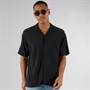 JJ REBEL Mens Water Resort Short Sleeve Shirt Black