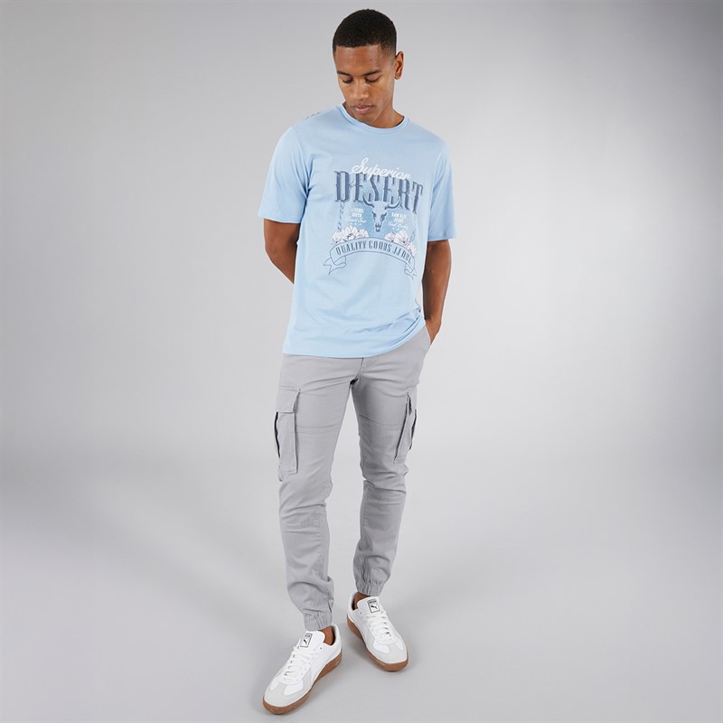 JJ REBEL Mens Michael Slim Cargos Ultimate Grey