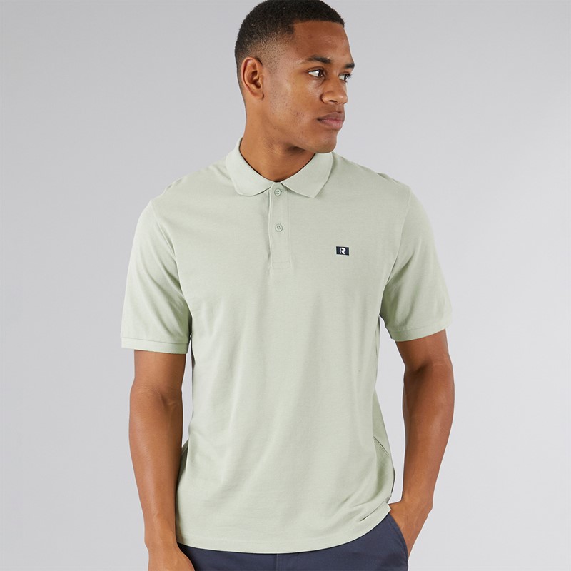 JJ REBEL Mens Flag Logo Polo Desert Sage - Size S