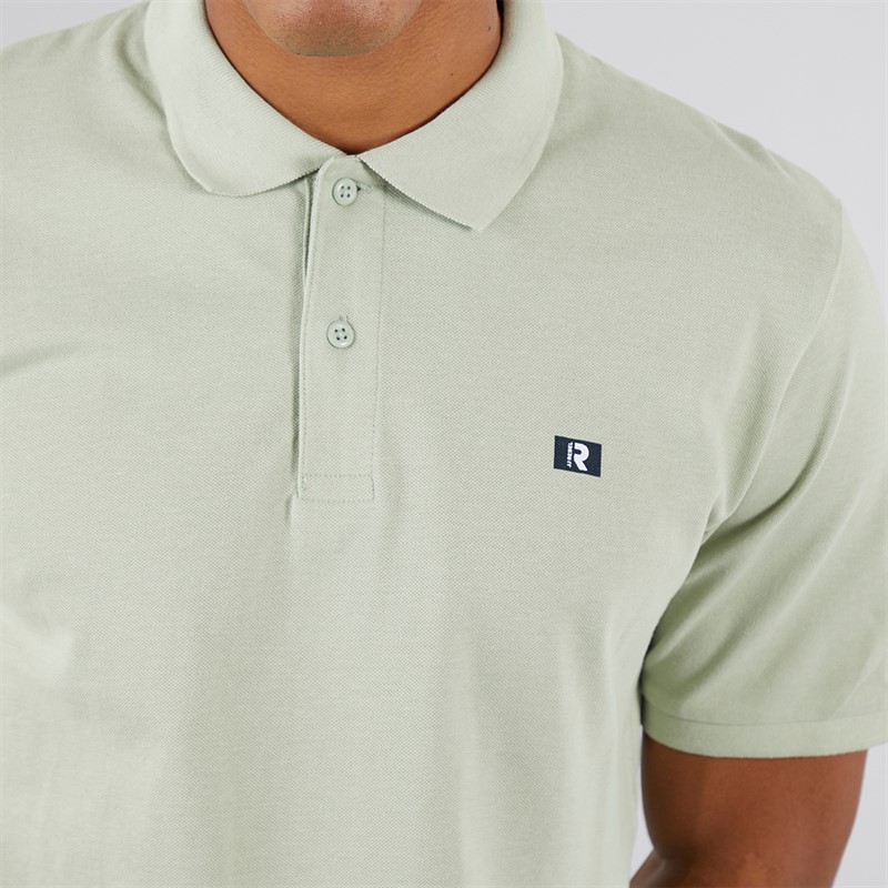 JJ REBEL Mens Flag Logo Polo Desert Sage