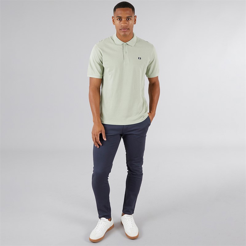 JJ REBEL Mens Flag Logo Polo Desert Sage