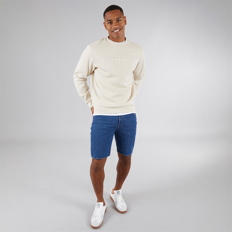 JJ REBEL Mens Rocky Logo Sweatshirt Moonbeam