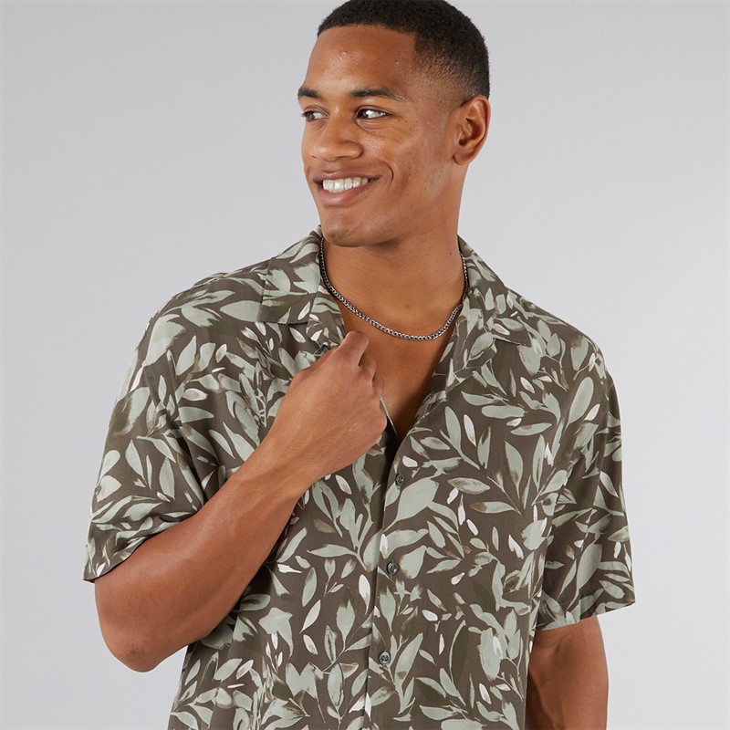 JJ REBEL Mens Bern Resort Short Sleeve Shirt Beetle