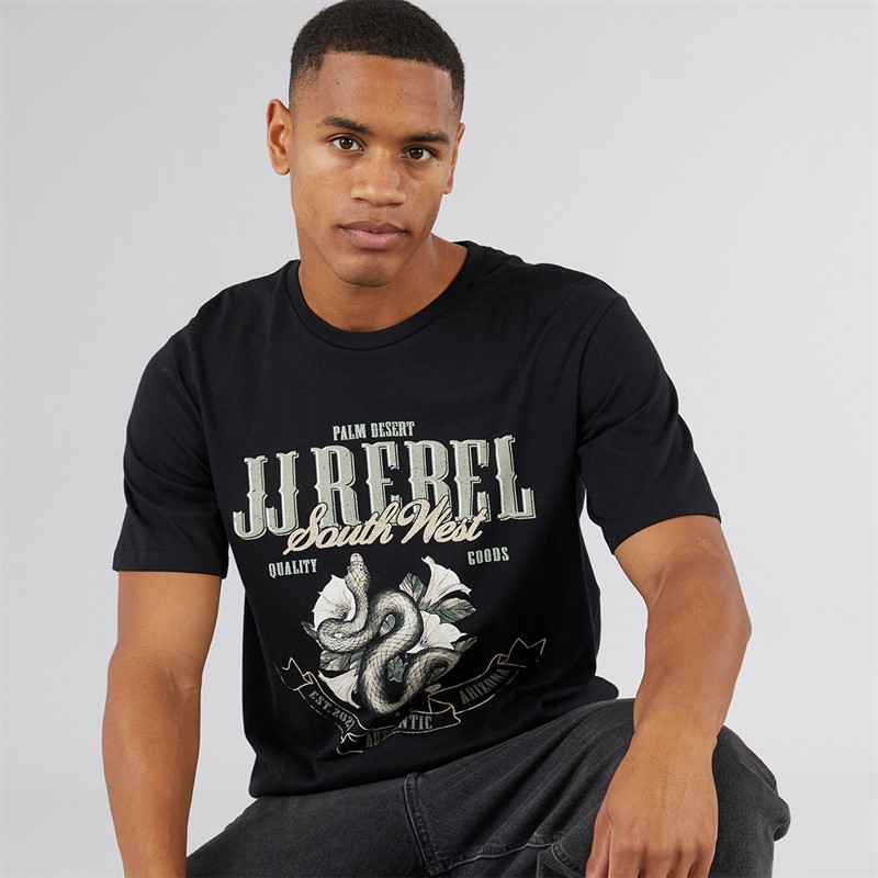 JJ REBEL Mens Garbo T-Shirt Black