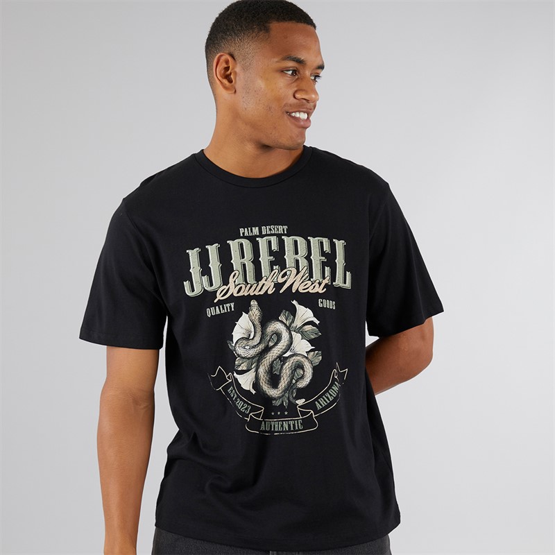 JJ REBEL Mens Garbo T-Shirt Black