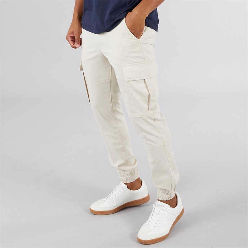 JJ REBEL Mens Michael Slim Cargos Moonbeam - Size 34/36