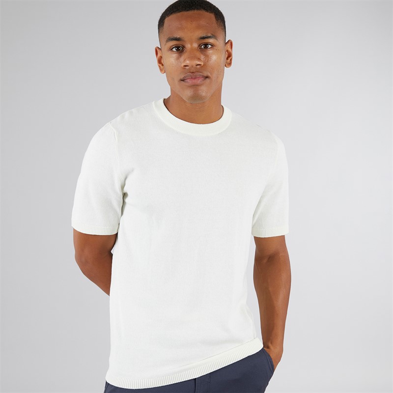 JJ REBEL Mens Callum Crew Neck Jumper Cloud Dancer - Size XXL