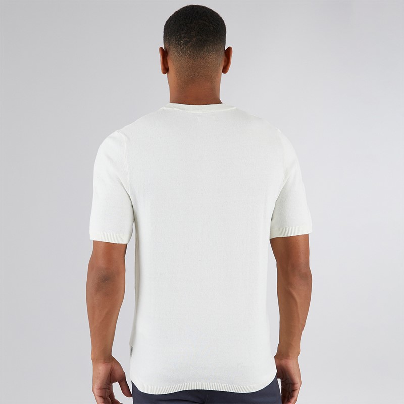 JJ REBEL Mens Callum Crew Neck T-Shirt Cloud Dancer