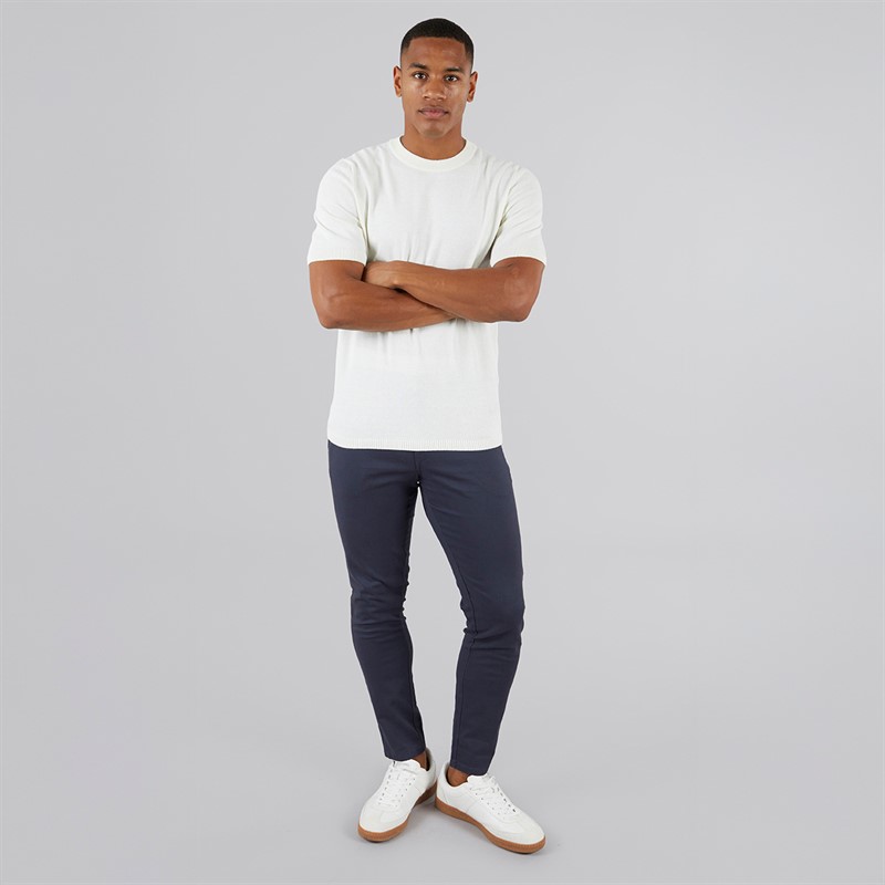 JJ REBEL Mens Callum Crew Neck T-Shirt Cloud Dancer