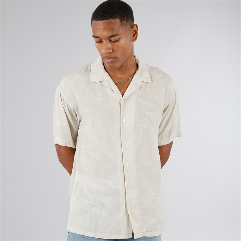 JJ REBEL Mens Bern Resort Short Sleeve Shirt Moonbeam