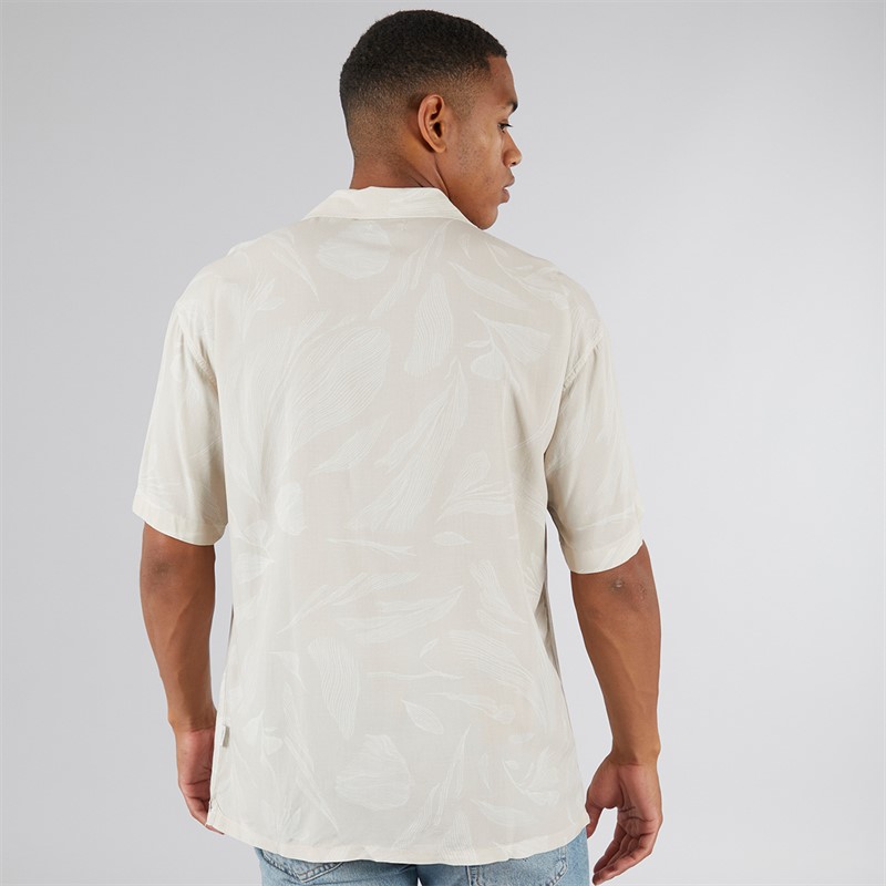 JJ REBEL Mens Bern Resort Short Sleeve Shirt Moonbeam