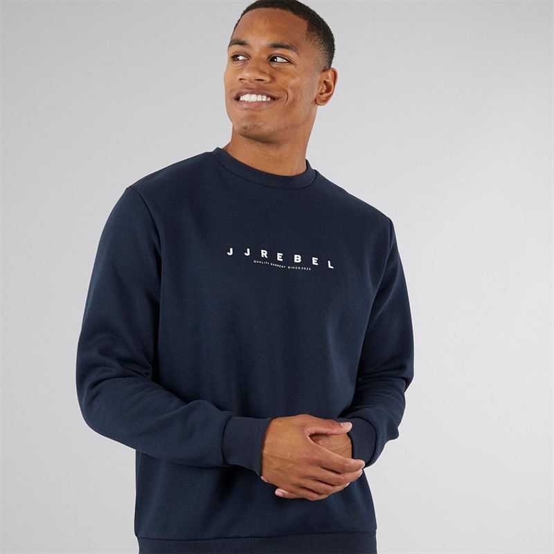 JJ REBEL Mens Rocky Logo Sweatshirt Sky Captain - Size XL