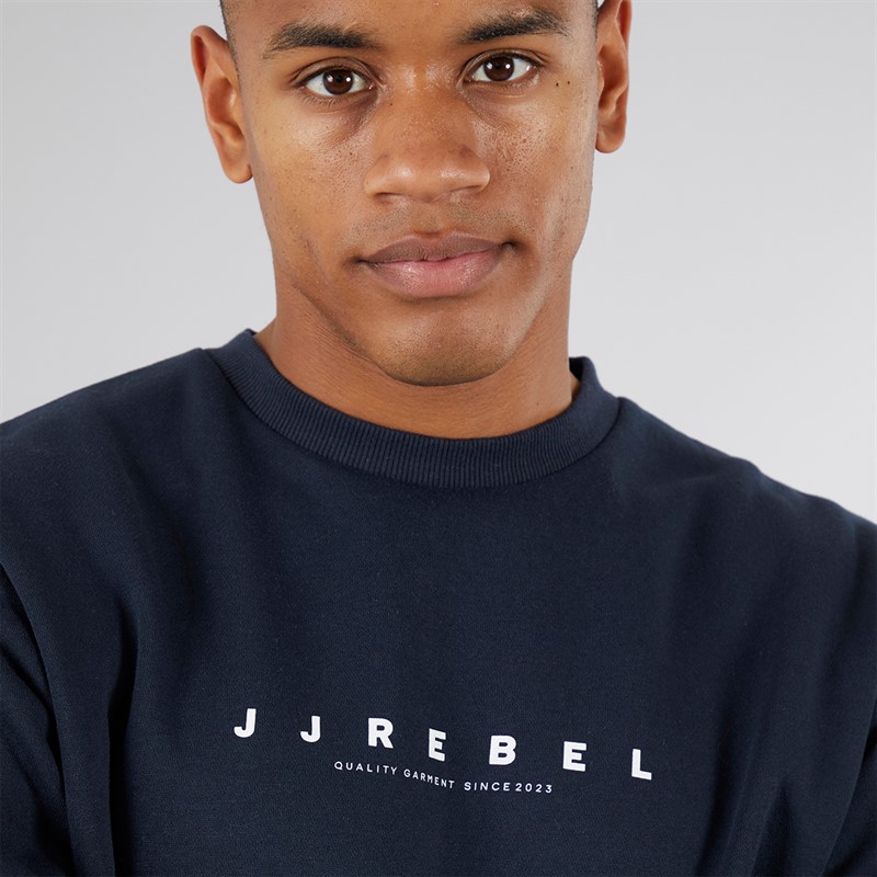 JJ REBEL Mens Rocky Logo Sweatshirt Sky Captain