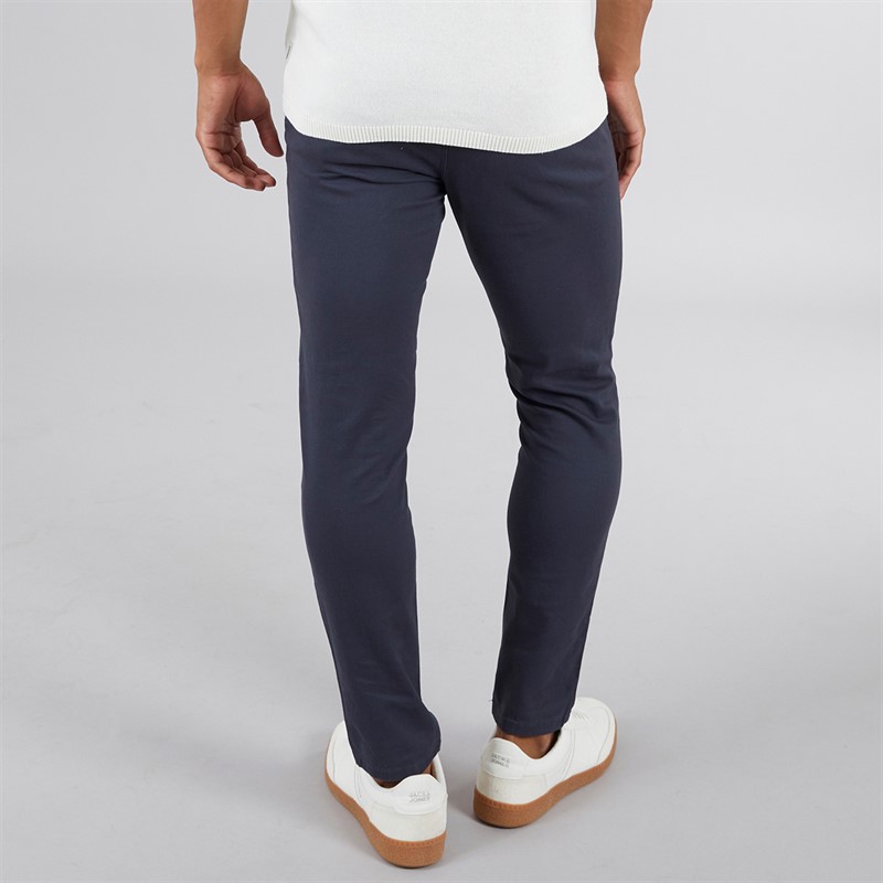 JJ REBEL Mens Michael Slim Sharp Chinos Navy Blazer