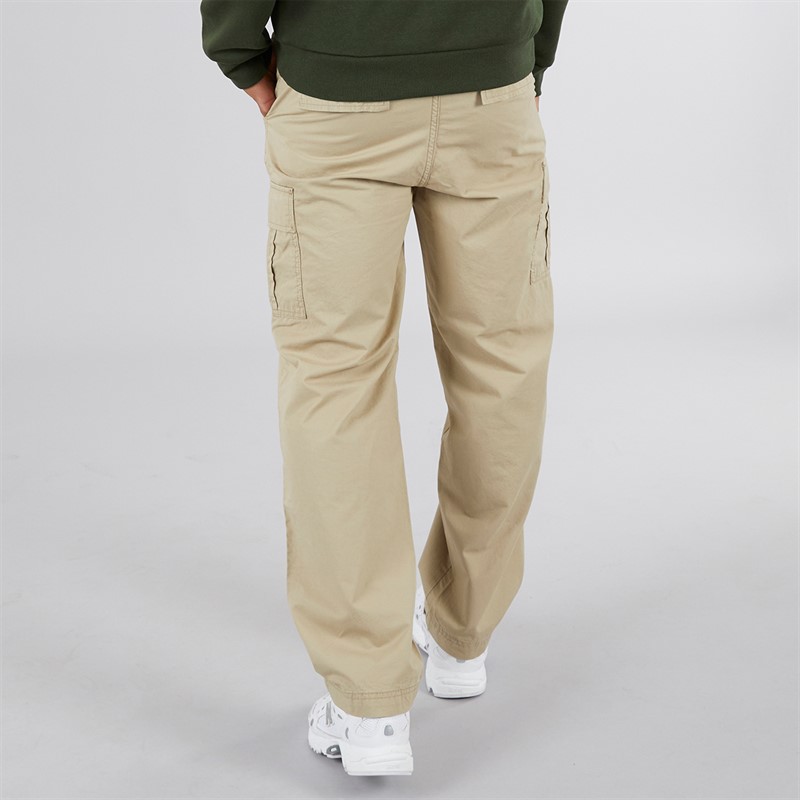 JJ REBEL Mens Carlos Loose Rebel Cargo Trousers Crockery